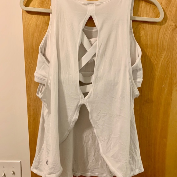 White Lululemon cross cross tank - Picture 3 of 3